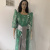 Bridal/Occasional Green Sparkly occasional Gomesi – Uganda’s Traditional Dress for women